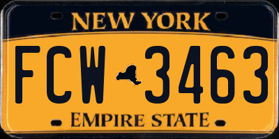 NY license plate FCW3463