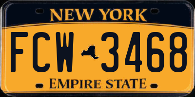 NY license plate FCW3468