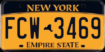 NY license plate FCW3469