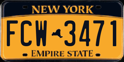 NY license plate FCW3471