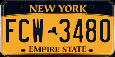 NY license plate FCW3480