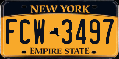 NY license plate FCW3497