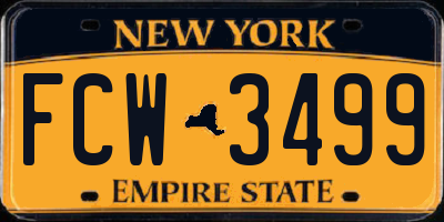 NY license plate FCW3499