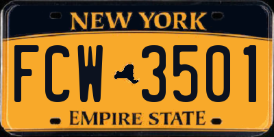 NY license plate FCW3501