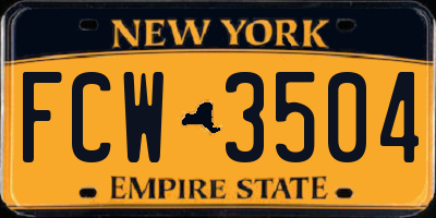 NY license plate FCW3504