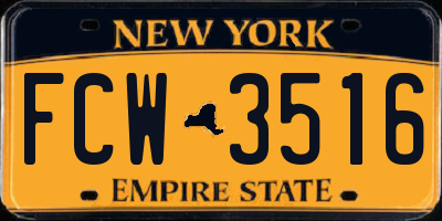 NY license plate FCW3516