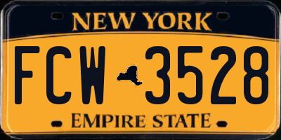NY license plate FCW3528