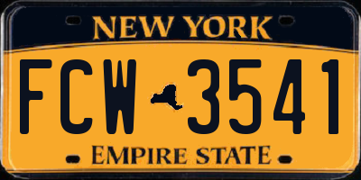 NY license plate FCW3541