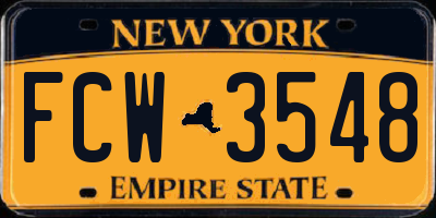 NY license plate FCW3548