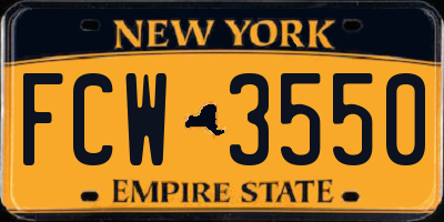 NY license plate FCW3550
