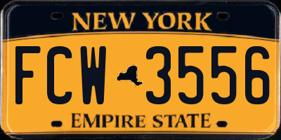 NY license plate FCW3556