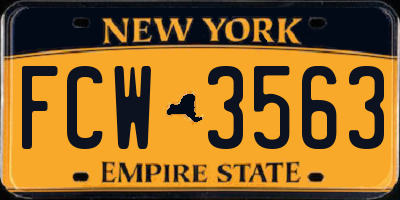NY license plate FCW3563