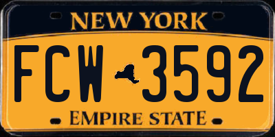 NY license plate FCW3592