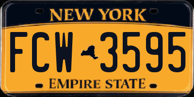 NY license plate FCW3595