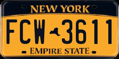 NY license plate FCW3611