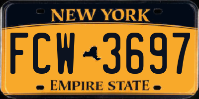 NY license plate FCW3697