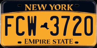 NY license plate FCW3720