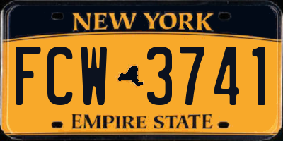 NY license plate FCW3741