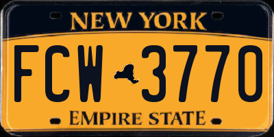 NY license plate FCW3770