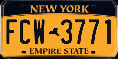 NY license plate FCW3771