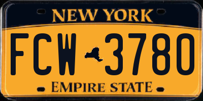 NY license plate FCW3780