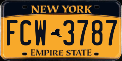 NY license plate FCW3787