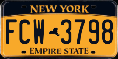 NY license plate FCW3798