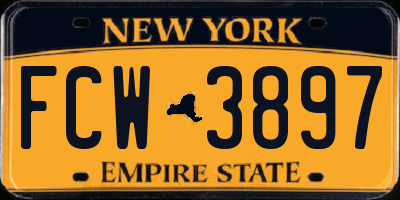 NY license plate FCW3897