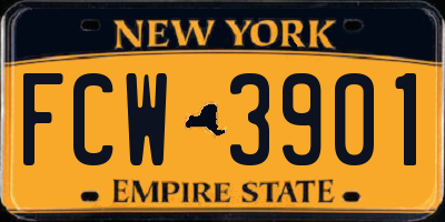 NY license plate FCW3901