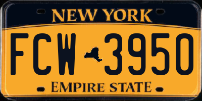 NY license plate FCW3950