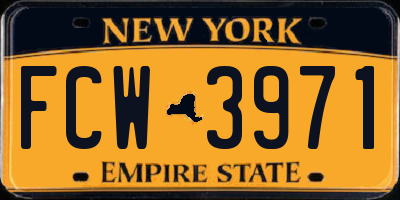 NY license plate FCW3971
