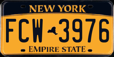 NY license plate FCW3976