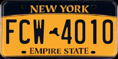 NY license plate FCW4010