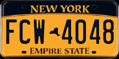 NY license plate FCW4048