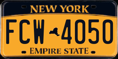 NY license plate FCW4050