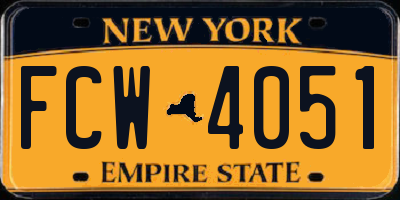 NY license plate FCW4051