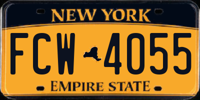NY license plate FCW4055