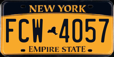 NY license plate FCW4057