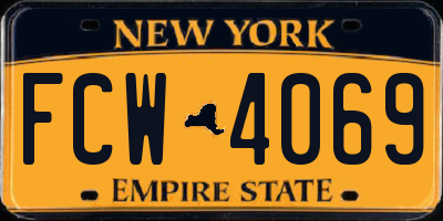 NY license plate FCW4069