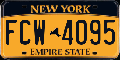 NY license plate FCW4095
