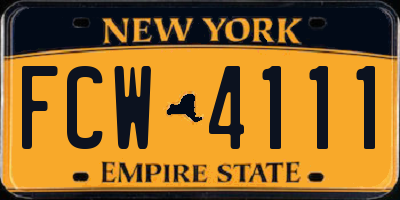 NY license plate FCW4111