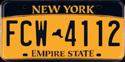 NY license plate FCW4112