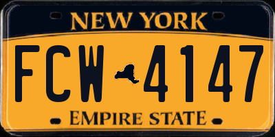 NY license plate FCW4147