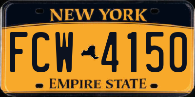 NY license plate FCW4150