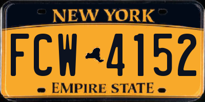 NY license plate FCW4152