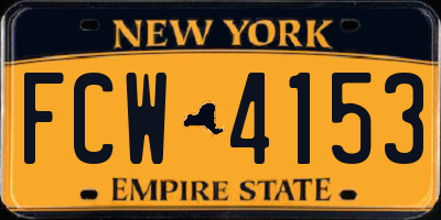 NY license plate FCW4153