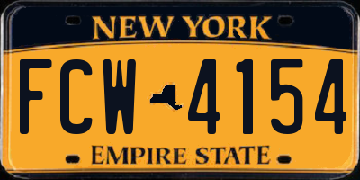 NY license plate FCW4154