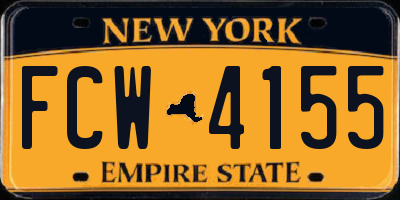 NY license plate FCW4155