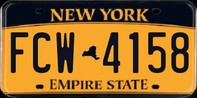 NY license plate FCW4158