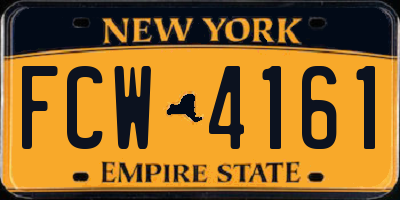 NY license plate FCW4161